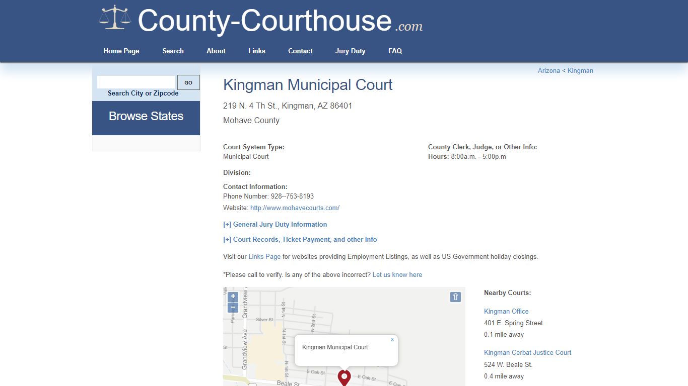 Kingman Municipal Court in Kingman, AZ - Court Information